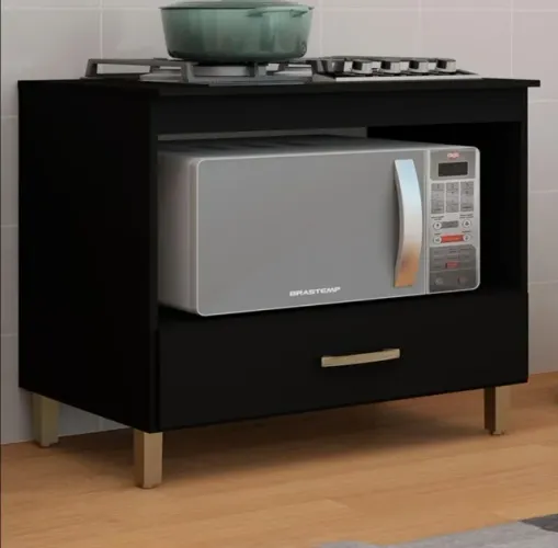 Balcão para cooktop de 4 a 5 bocas e com espaço para microondas Mila 