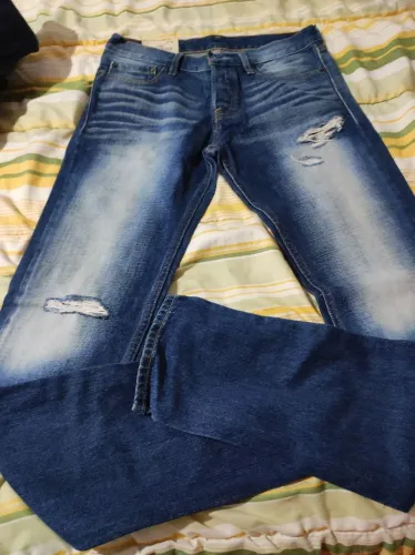 Calça Jeans Azul Destroyed