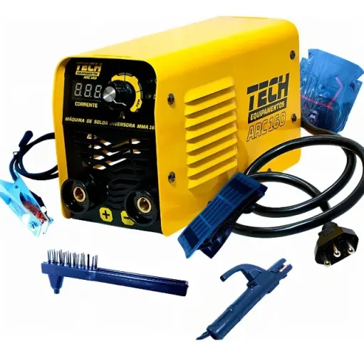 Máquina De Solda Tech Profissional 160A Inverter Cor Amarelo 220V com acessórios Promoção