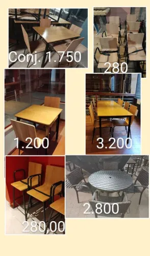  conjuntos de mesas em Mdf laminado semi novo