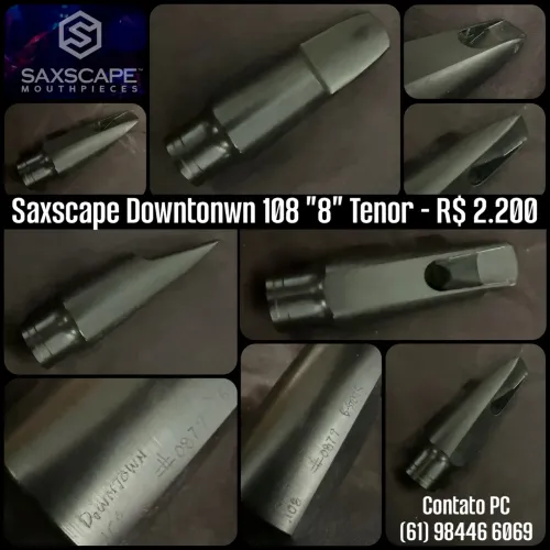 Boquilha Rara Saxscape Downtown 108 - Sax Tenor | Original EUA - Delrin Premium