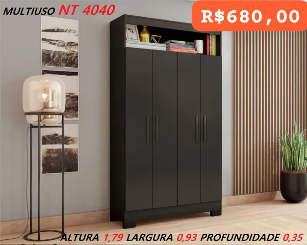 Multiuso Preto NT 4040 - Organização e Estilo!