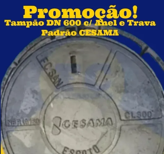 Tampão ferro fundido dn 600 anel e trava tráfego calçada/avenida-Mg