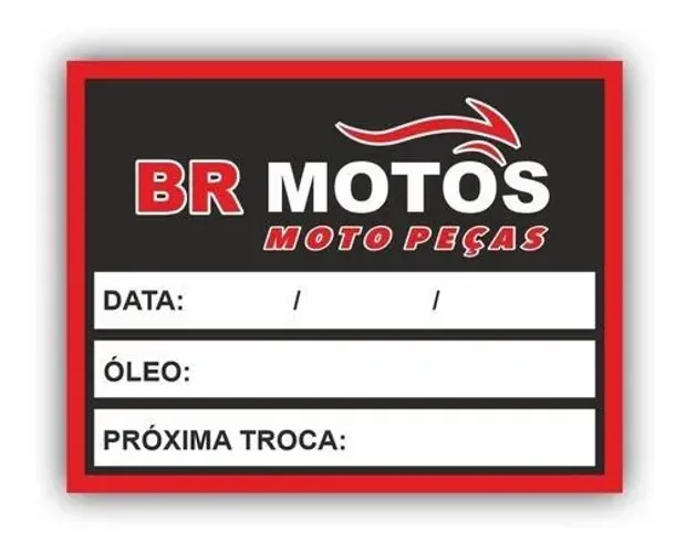 Etiqueta adesiva para troca de óleo