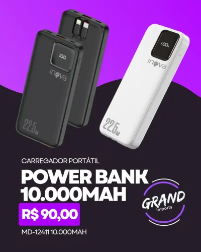 Carregador Portátil Power Bank 10.000Mah