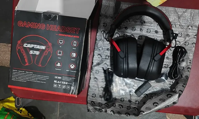 Headset Gamer Sem Fio Captain 570 - Novo na Caixa (Bluetooth e 2.4GHz)
