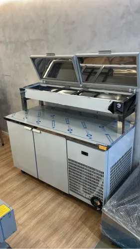 Balcão refrigerado condimentadora 1,50m novo pronta entrega