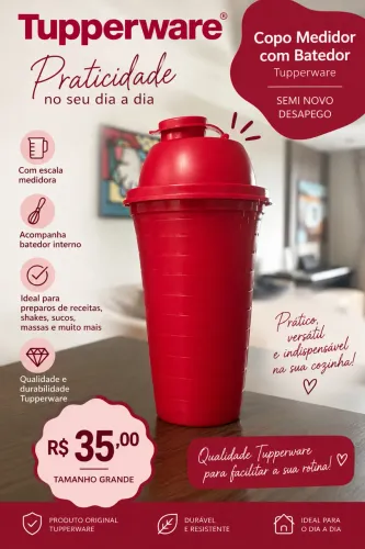 Copo medidor batedor Tupperware