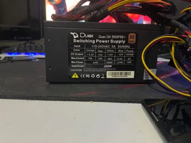 Fonte 500w 80 PLUS BRONZE Duex com defeito