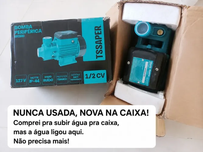 Bomba de Água Periférica 1/2 CV 127V - Nunca Usada