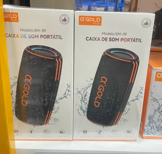 Caixa De Som Portátil A'gold Sm-39 Bluetooth Led Rgb