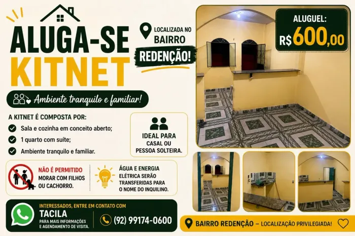 ALUGA-SE KITNET NA REDENÇÃO