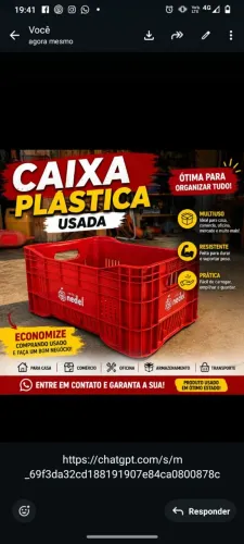 Caixas plásticas