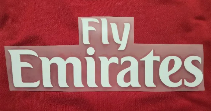 patrocínio fly emirates branco camisa de time