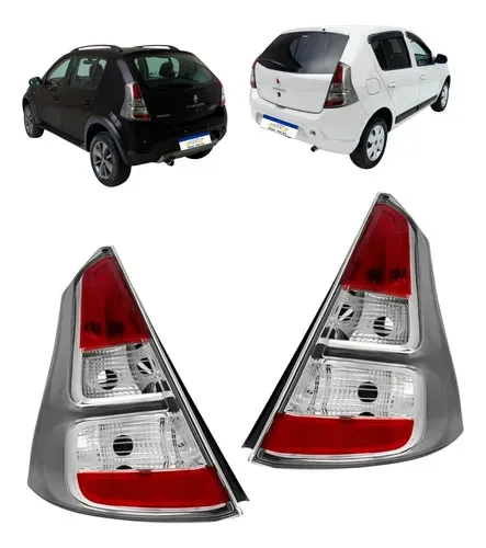 Par Lanterna Renault Sandero Stepway 2012 A 2014 Borda Cinza