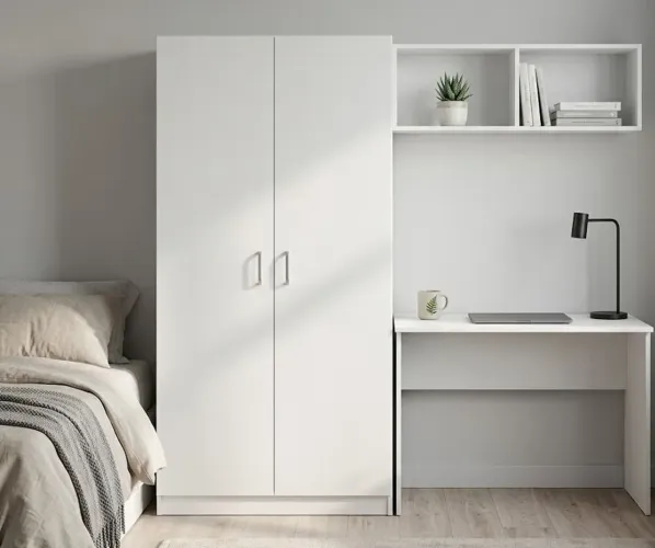 Guarda-Roupa MDF com Escrivaninha | Armário + Mesa de Estudos | Pronta Entrega