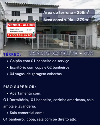 OPORTUNIDADE - Preço de Ocasião - Prédio no SATÉLITE São José dos Campos.