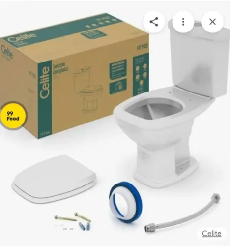 Vaso sanitário com caixa acoplada celite Branco