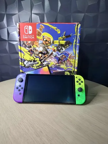 Nintendo Switch OLED Edição Splatoon 3 Semi Novo Desbloquead@.