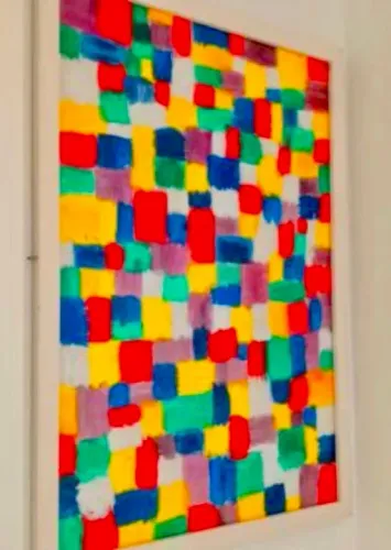 Quadro Pintura Abstrata. Moldura e Vidro