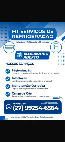 Serviços de refrigeração