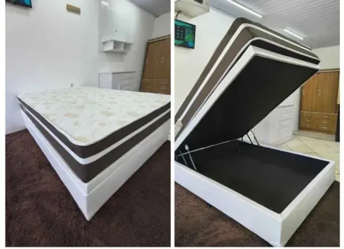 Cama Bau Blindada + Colchão de Molas Casal - NOVO, Direto da Fábrica, Pague na Entrega!