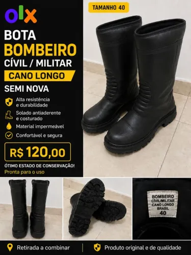Bota Coturno Bombeiro Cívil/Militar
