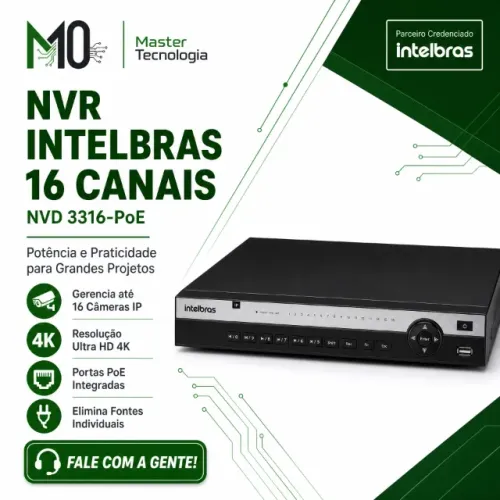 NVR INTELBRAS 16 Canais NVD 3316-Poe