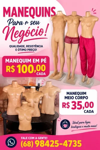Manequim completo e manequim de meio corpo 