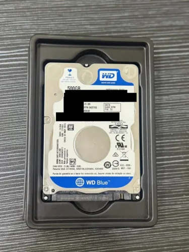 HD Notebook Western Digital WD Blue 500GB SATA - Funcionando