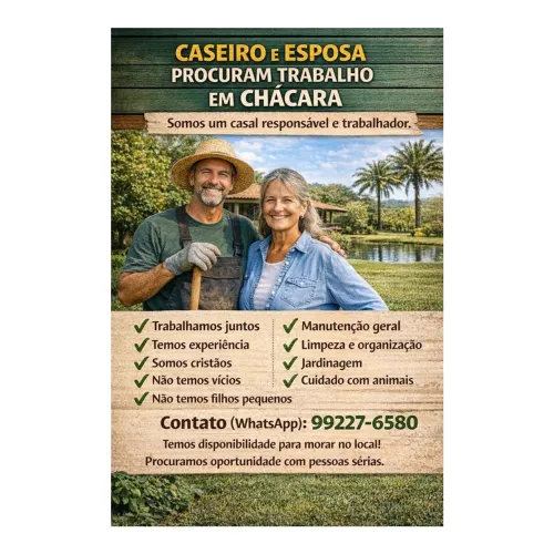 Caseiro  para chácara ou fazenda 