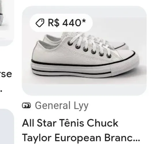 tênis Converse Chuck Taylor All Star na cor branca. Couro Tam 38