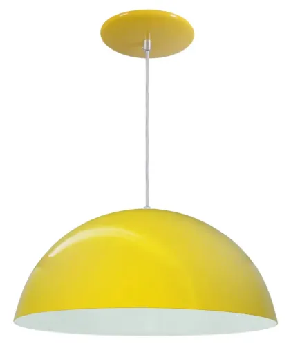 Luminárias pendentes lustre meia lua 40 cm inteira com fiação