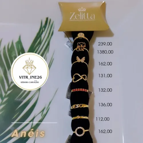 Anéis Semijoias Dourados - ZELITTA