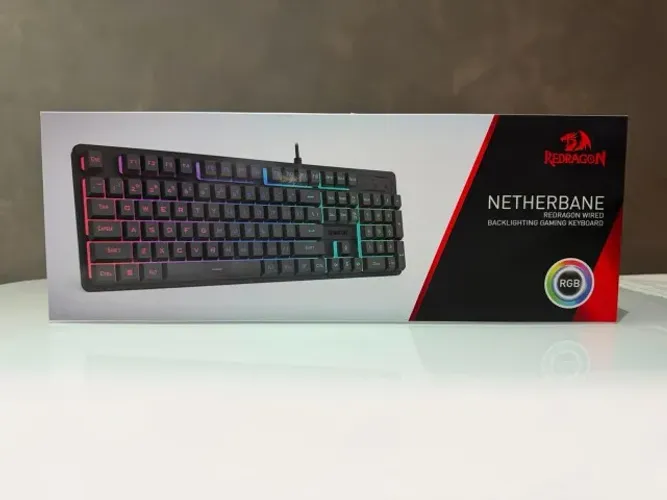 Teclado Membrana Gamer Redragon Netherbane Preto RGB