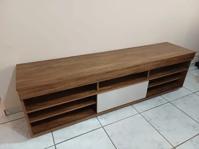 Rack para TV em MDP com Nichos e Porta - NÃO ENVIO E NEM ENTREGO