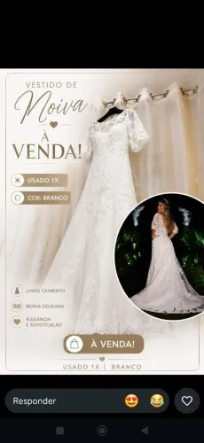 Vestido de Noiva, longo um pouco sereia, pouco brilho, nada exagerado mas, muito elegante!