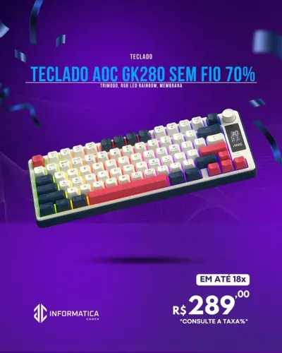 TECLADO AOC GK280 SEM FIO 70%