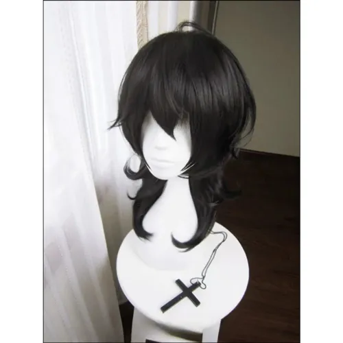 Perucas pretas wolfcut cosplay eboy egirl kpop