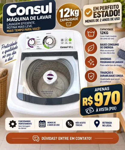 Máquina lavar 12 kg consul