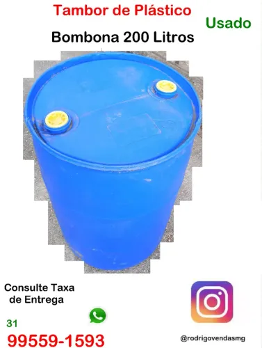 Tambor de 200 Litros de plástico Reservatório comercio construção Sitio Industria cocho