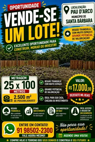 Lote pronto pra construir 