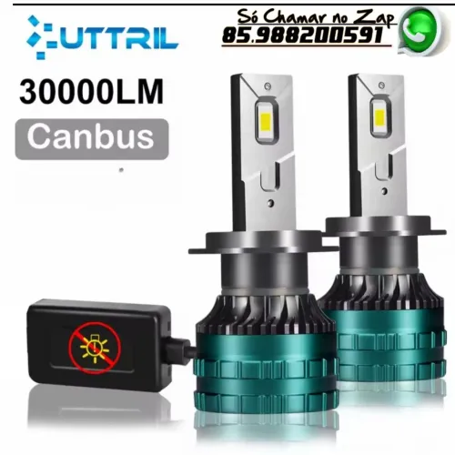 Farol LED H7 100W 30000LM - - Iluminação Potente e Eficiente