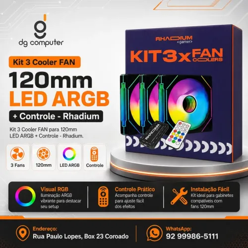 Kit FAN ARGB + Controladora 