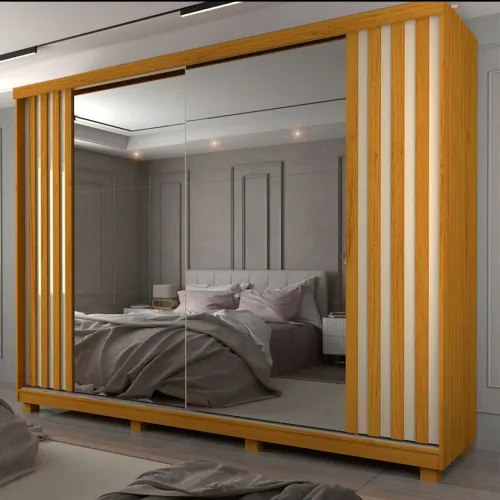 ROUPEIRO CASAL 100% MDF COM 2 PORTAS ESPELHADAS