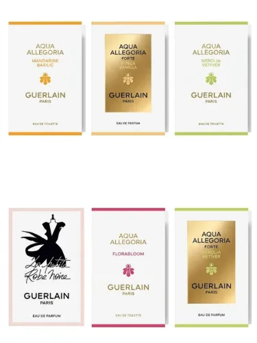 3 por r$ 89 amostras de perfumes guerlain - aqua allegoria & la petite robe 