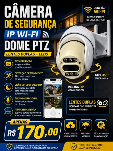 Câmera de segurança ip Wi-Fi