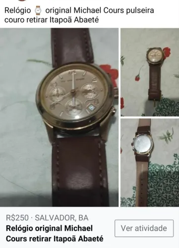 Relógio original Michael Cours pulseira couro retirar Itapoã Abaeté