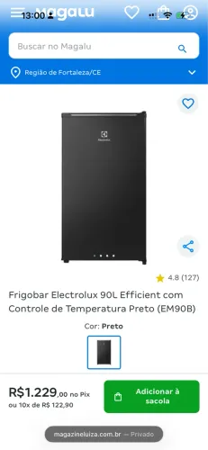 VENDO FRIGOBAR 90L NOVO