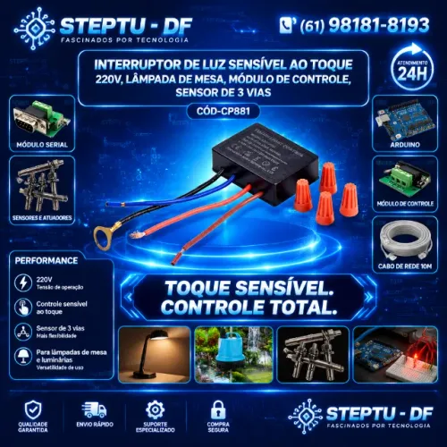Interruptor de luz sensível ao toque 220v, lâmpada de mesa, módulo de controle COD-CP881 